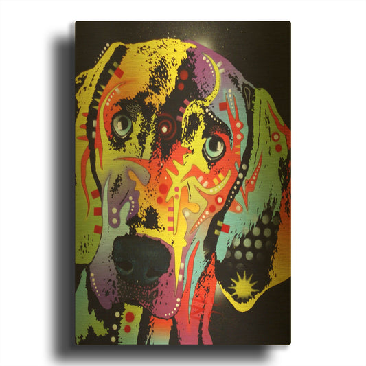 'Weimaraner' By Dean Russo Gold Metal Wall Art