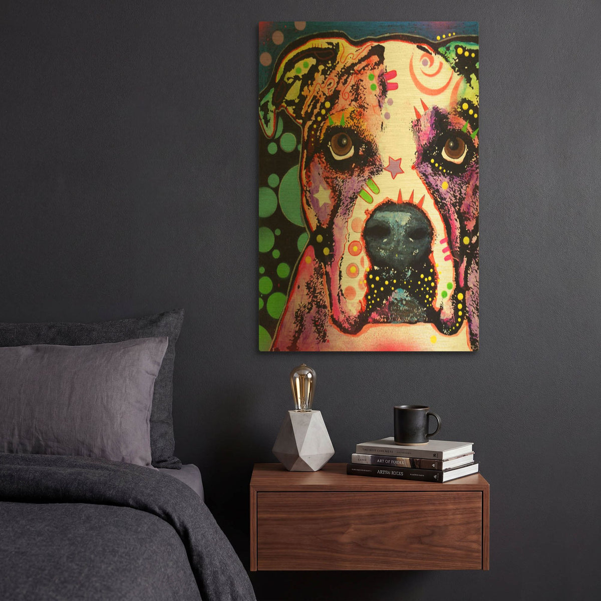 'American Bulldog 2' By Dean Russo Gold Metal Wall Art