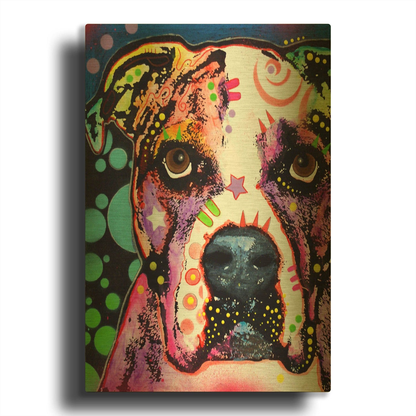 'American Bulldog 2' By Dean Russo Gold Metal Wall Art