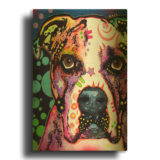 'American Bulldog 2' By Dean Russo Gold Metal Wall Art
