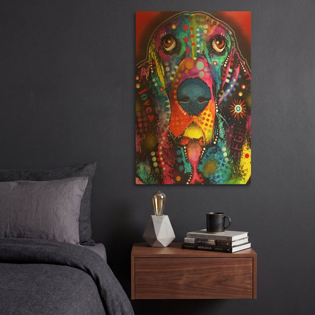 'Basset 2' By Dean Russo Gold Metal Wall Art