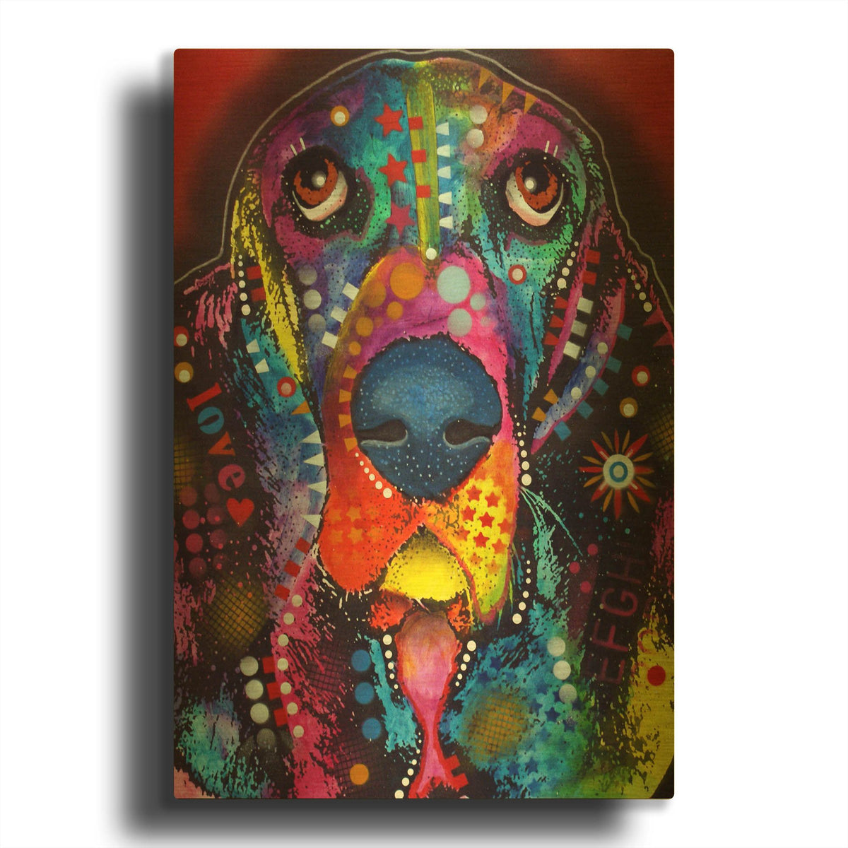 'Basset 2' By Dean Russo Gold Metal Wall Art