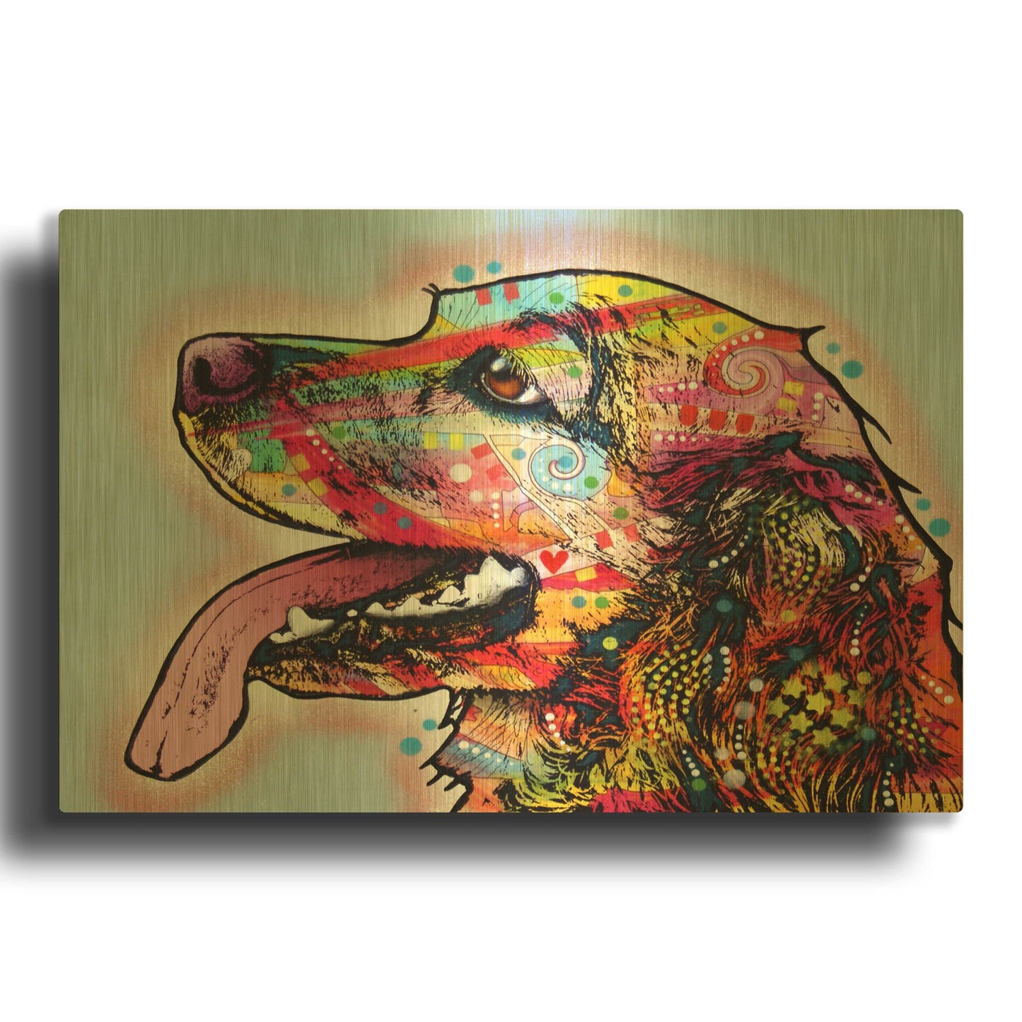 'Cocker Spaniel 1' By Dean Russo Gold Metal Wall Art