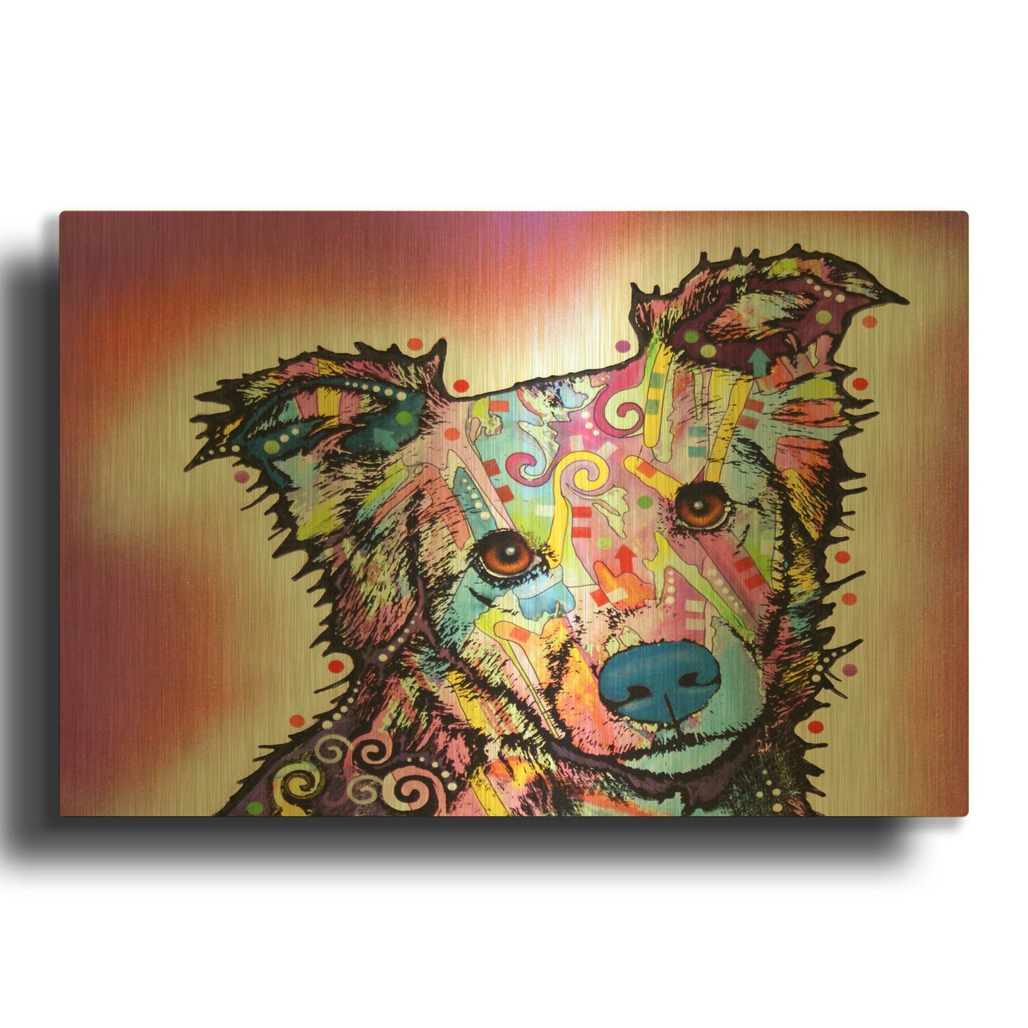 'Collied' By Dean Russo Gold Metal Wall Art