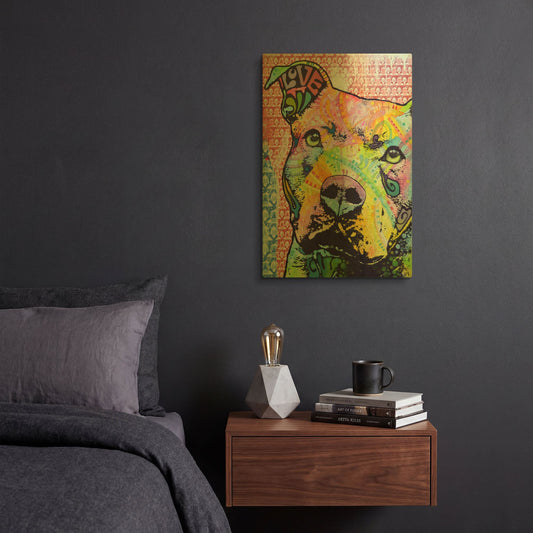 'Thoughtful Pit Bull This Years Love 2013 Part 1' By Dean Russo Gold Metal Wall Art
