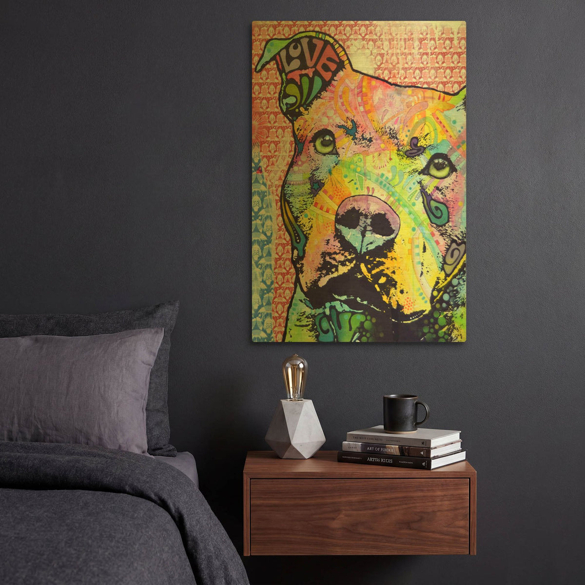 'Thoughtful Pit Bull This Years Love 2013 Part 1' By Dean Russo Gold Metal Wall Art