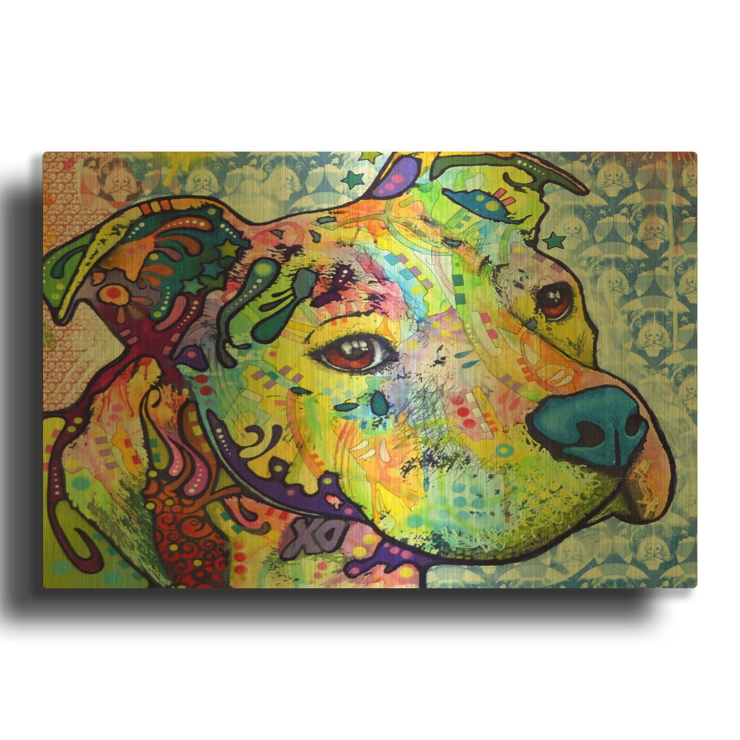 'Thoughtful Pit Bull This Years Love 2013 Part 2' By Dean Russo Gold Metal Wall Art