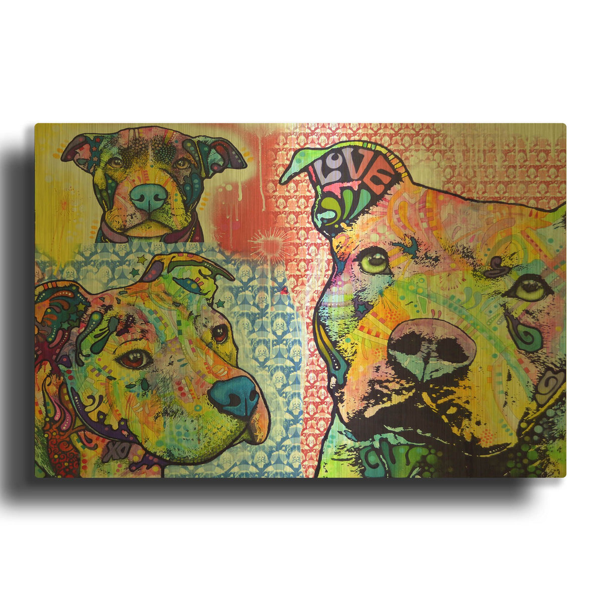 'Thoughtful Pit Bull This Years Love 2013 Part 3' By Dean Russo Gold Metal Wall Art