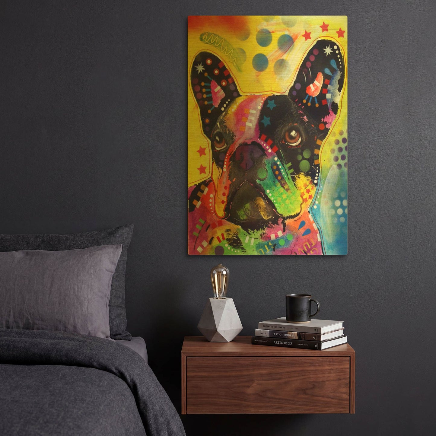 'French Bulldog 2' By Dean Russo Gold Metal Wall Art