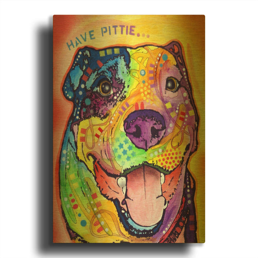 'Have Pittie' By Dean Russo Gold Metal Wall Art