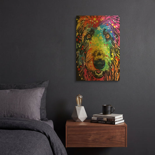 'Irish Wolfhound' By Dean Russo Gold Metal Wall Art