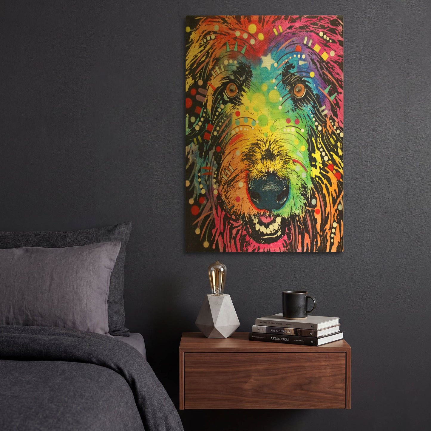 'Irish Wolfhound' By Dean Russo Gold Metal Wall Art