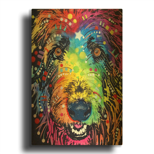 'Irish Wolfhound' By Dean Russo Gold Metal Wall Art
