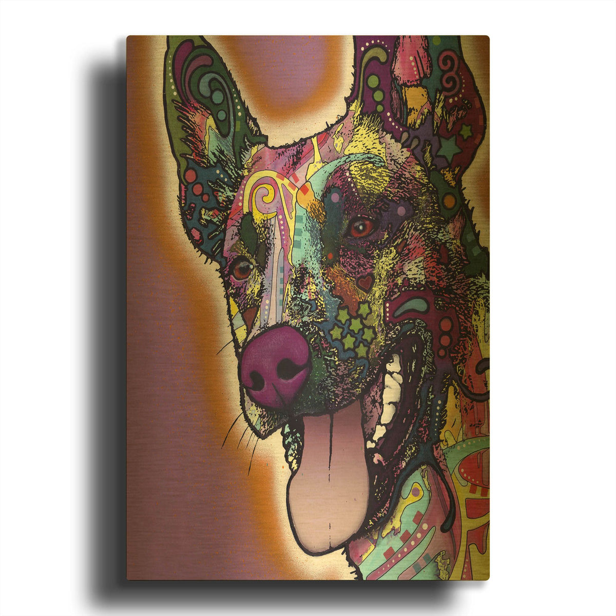 'Malinois' By Dean Russo Gold Metal Wall Art