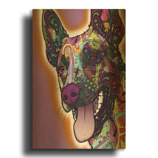 'Malinois' By Dean Russo Gold Metal Wall Art
