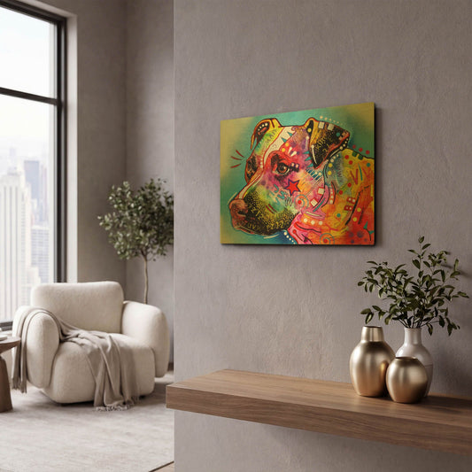 'Pit Bull 1059' By Dean Russo Gold Metal Wall Art