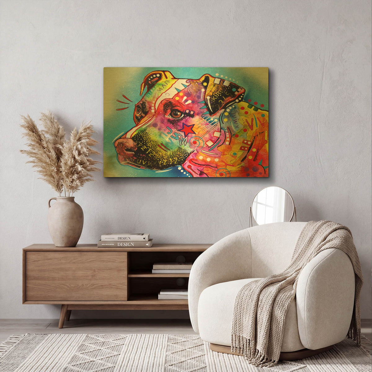 'Pit Bull 1059' By Dean Russo Gold Metal Wall Art