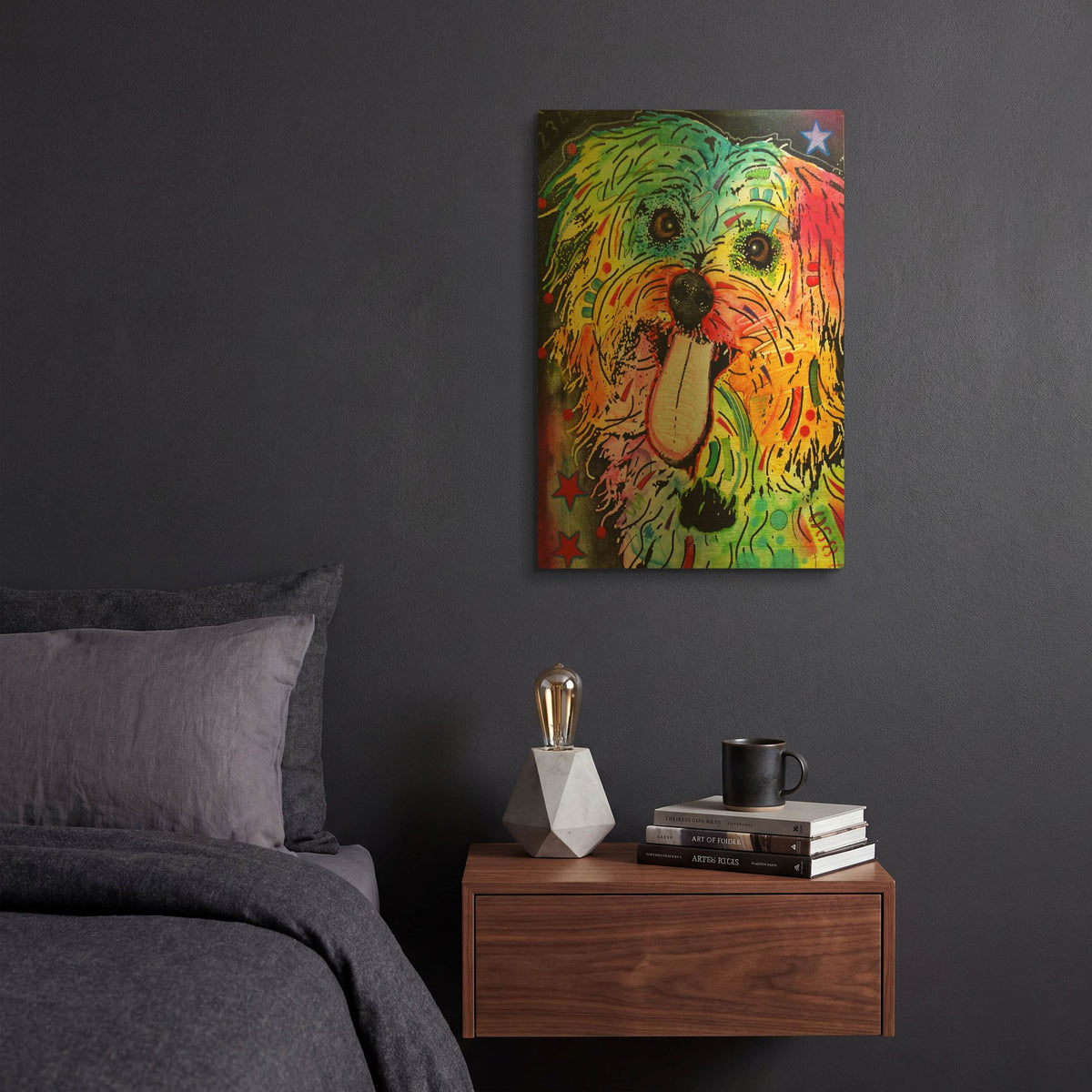 'Shih Tzu' By Dean Russo Gold Metal Wall Art