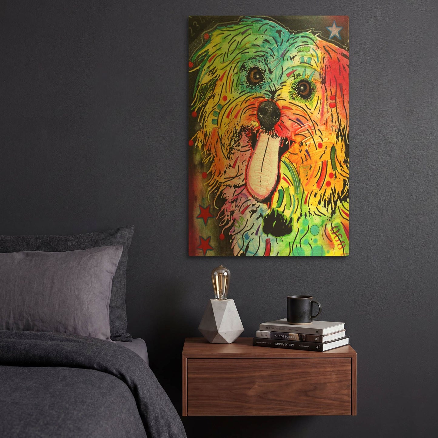 'Shih Tzu' By Dean Russo Gold Metal Wall Art