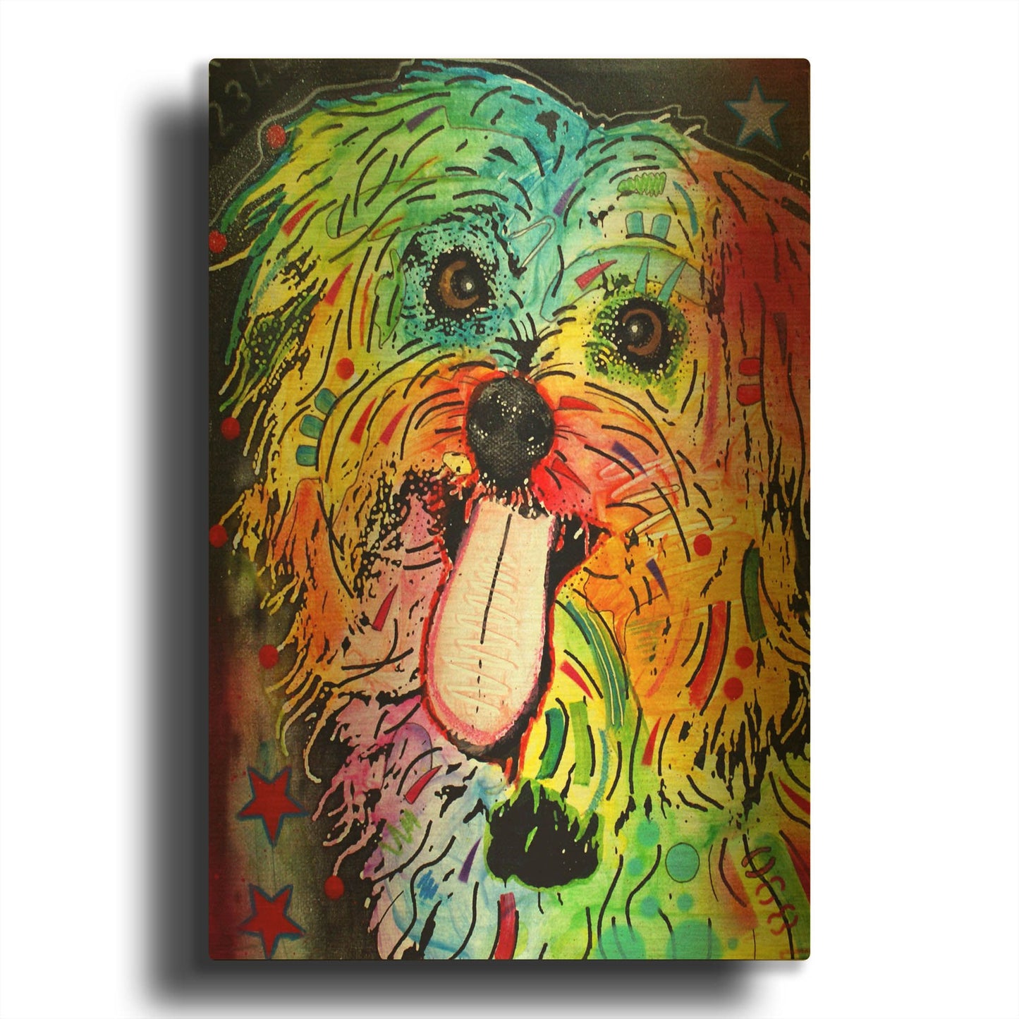 'Shih Tzu' By Dean Russo Gold Metal Wall Art