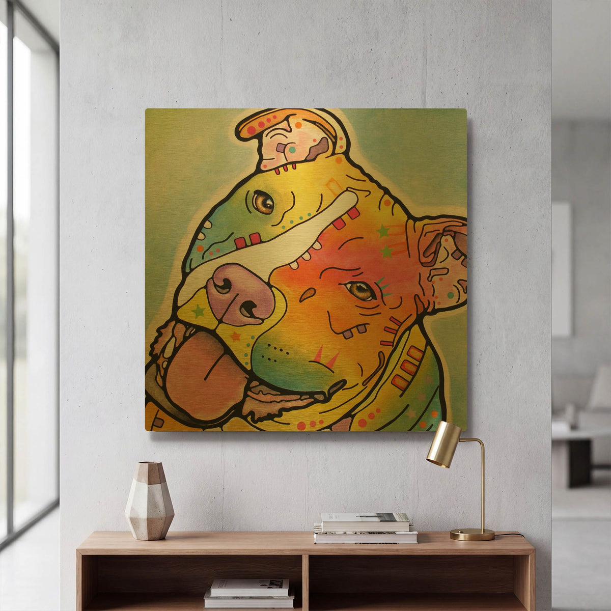 'Skittles' By Dean Russo Gold Metal Wall Art