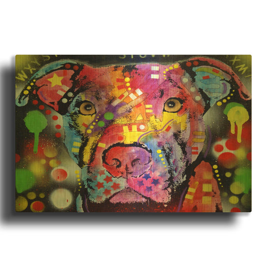 'The Brooklyn Pit Bull' By Dean Russo Gold Metal Wall Art