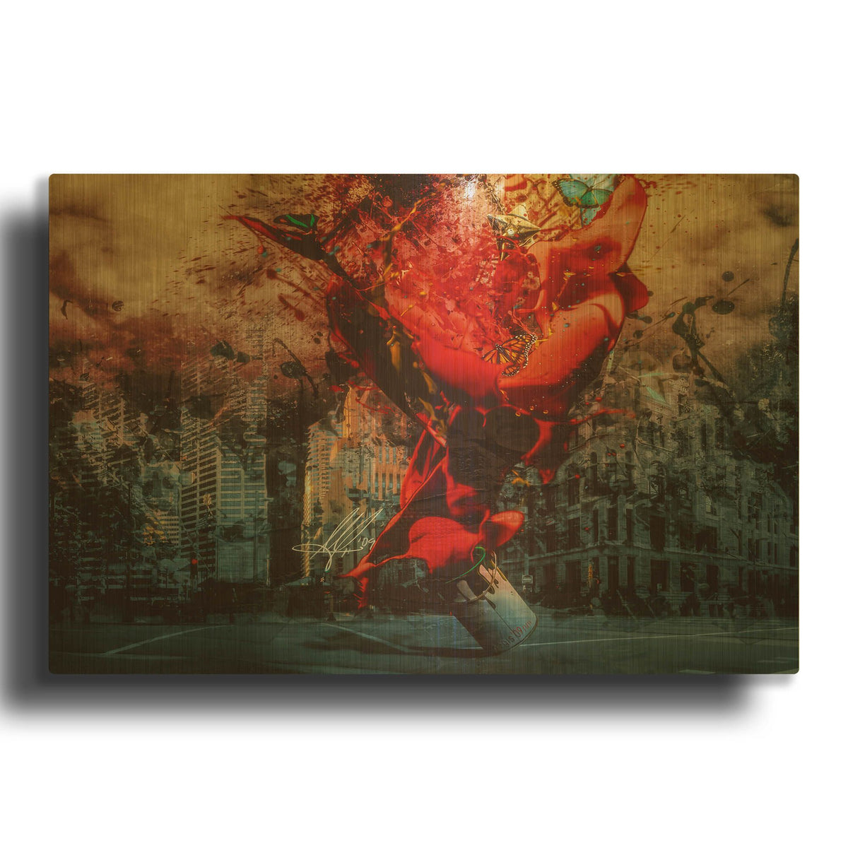 'Masochistic Artist' By Mario Sanchez Nevado Gold Metal Wall Art
