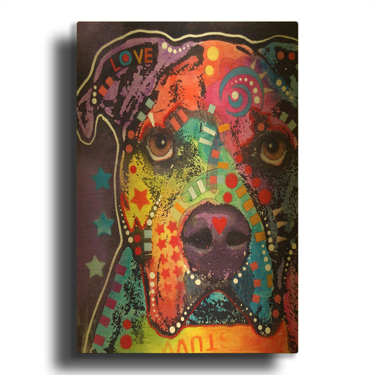 'American Bulldog 3' By Dean Russo Gold Metal Wall Art