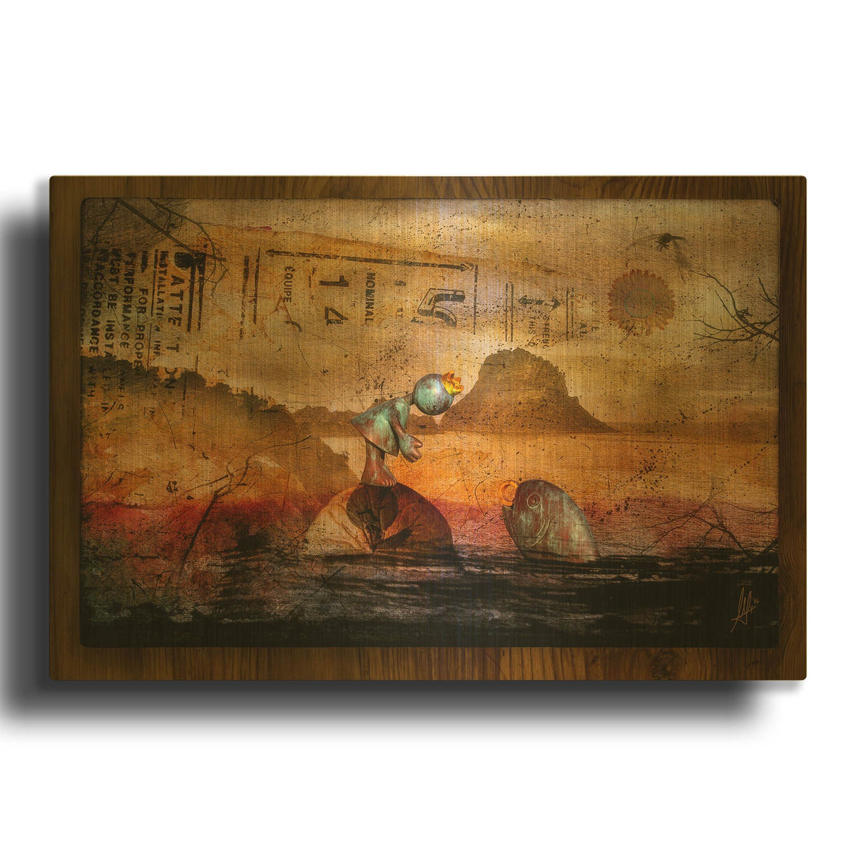 'Once Upon A Time' By Mario Sanchez Nevado Gold Metal Wall Art