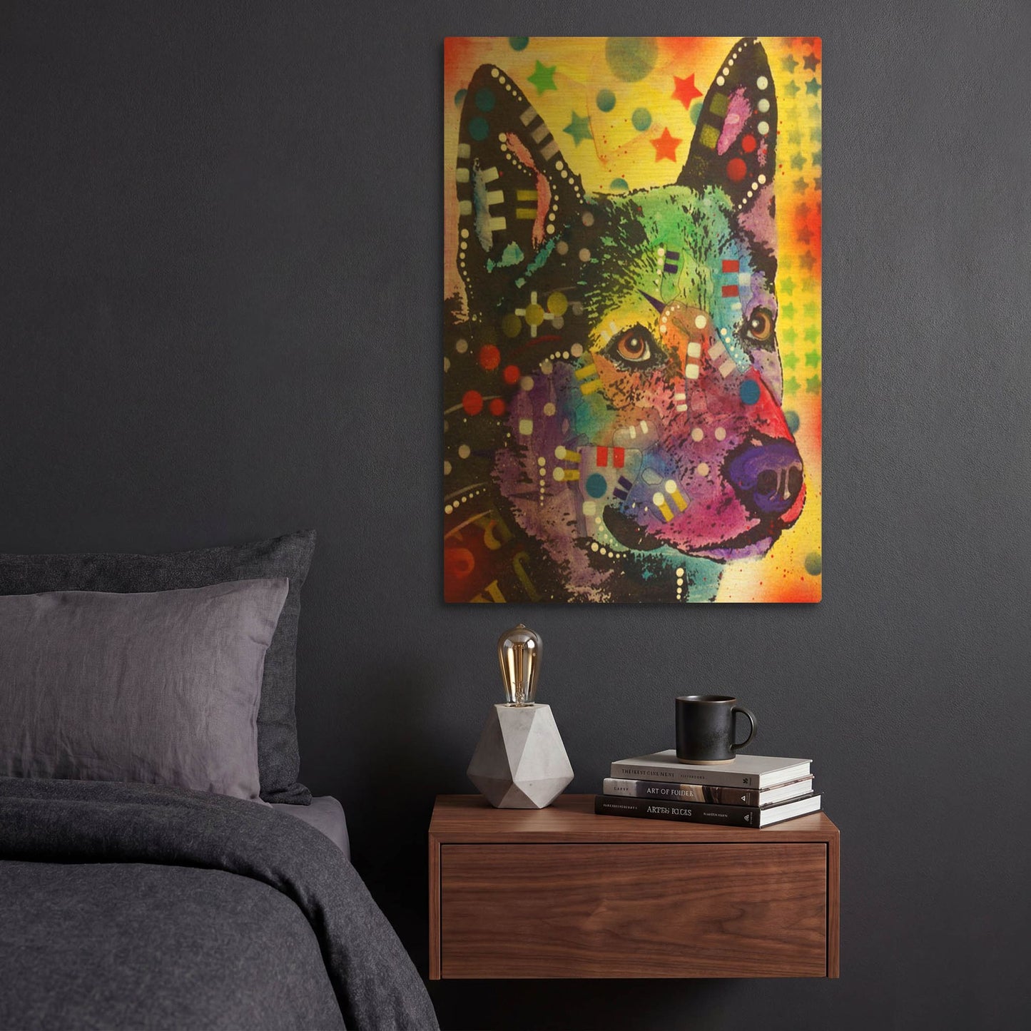 'Aus Cattle Dog' By Dean Russo Gold Metal Wall Art