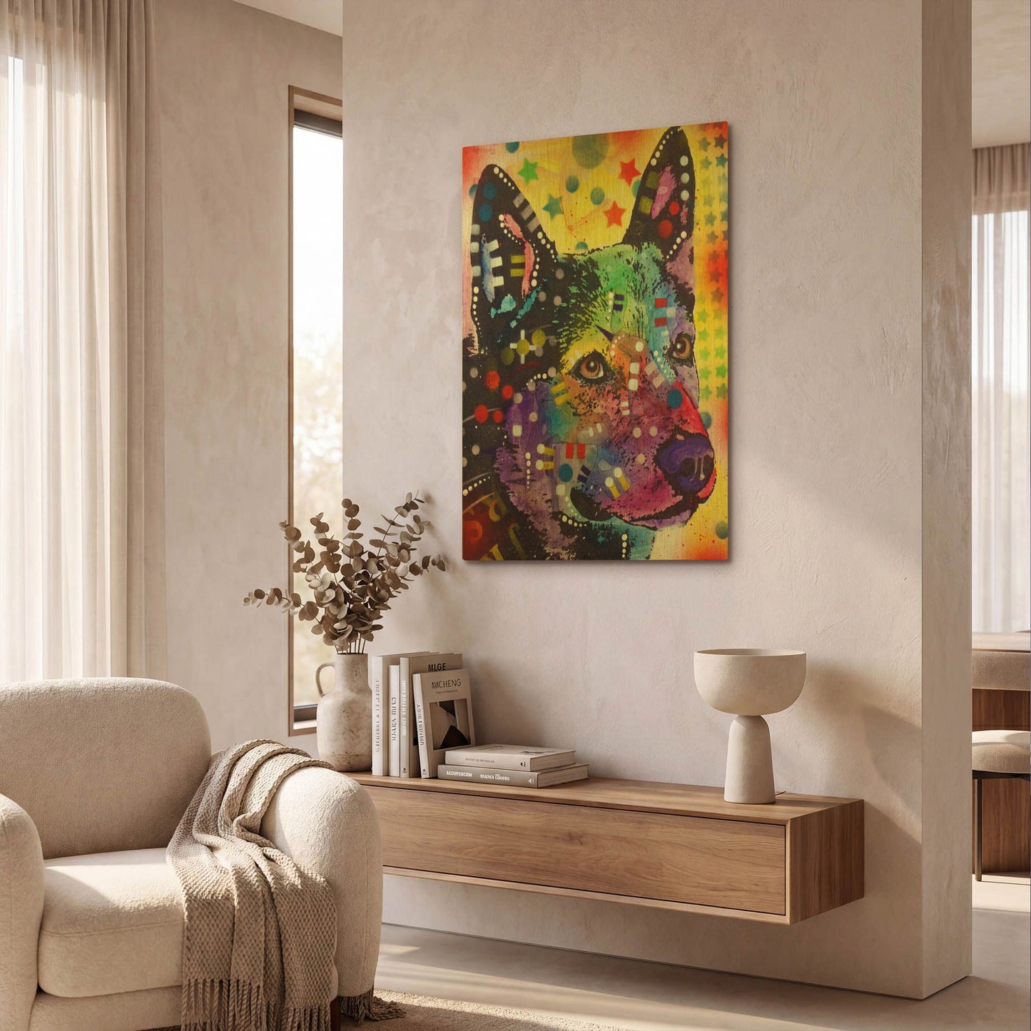 'Aus Cattle Dog' By Dean Russo Gold Metal Wall Art