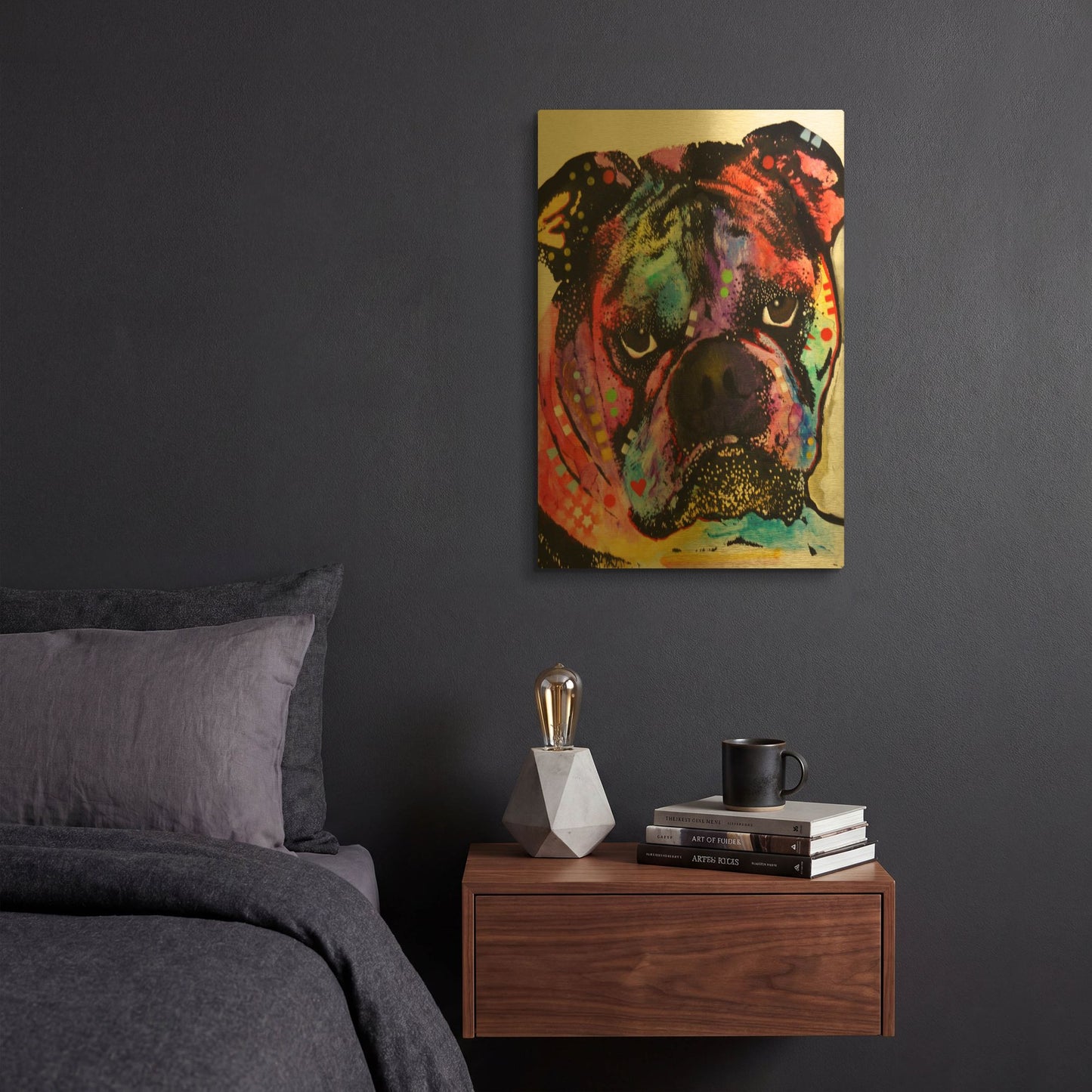 'Bulldog' By Dean Russo Gold Metal Wall Art