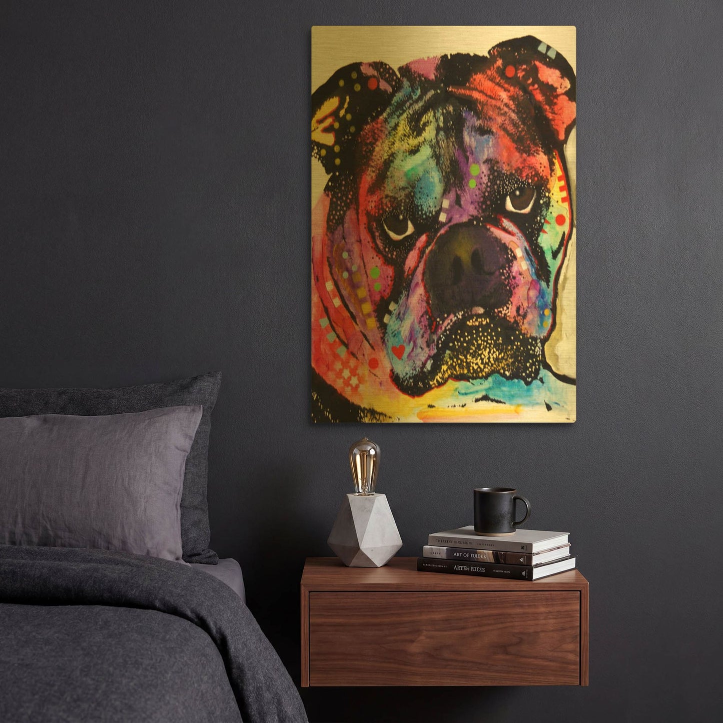 'Bulldog' By Dean Russo Gold Metal Wall Art