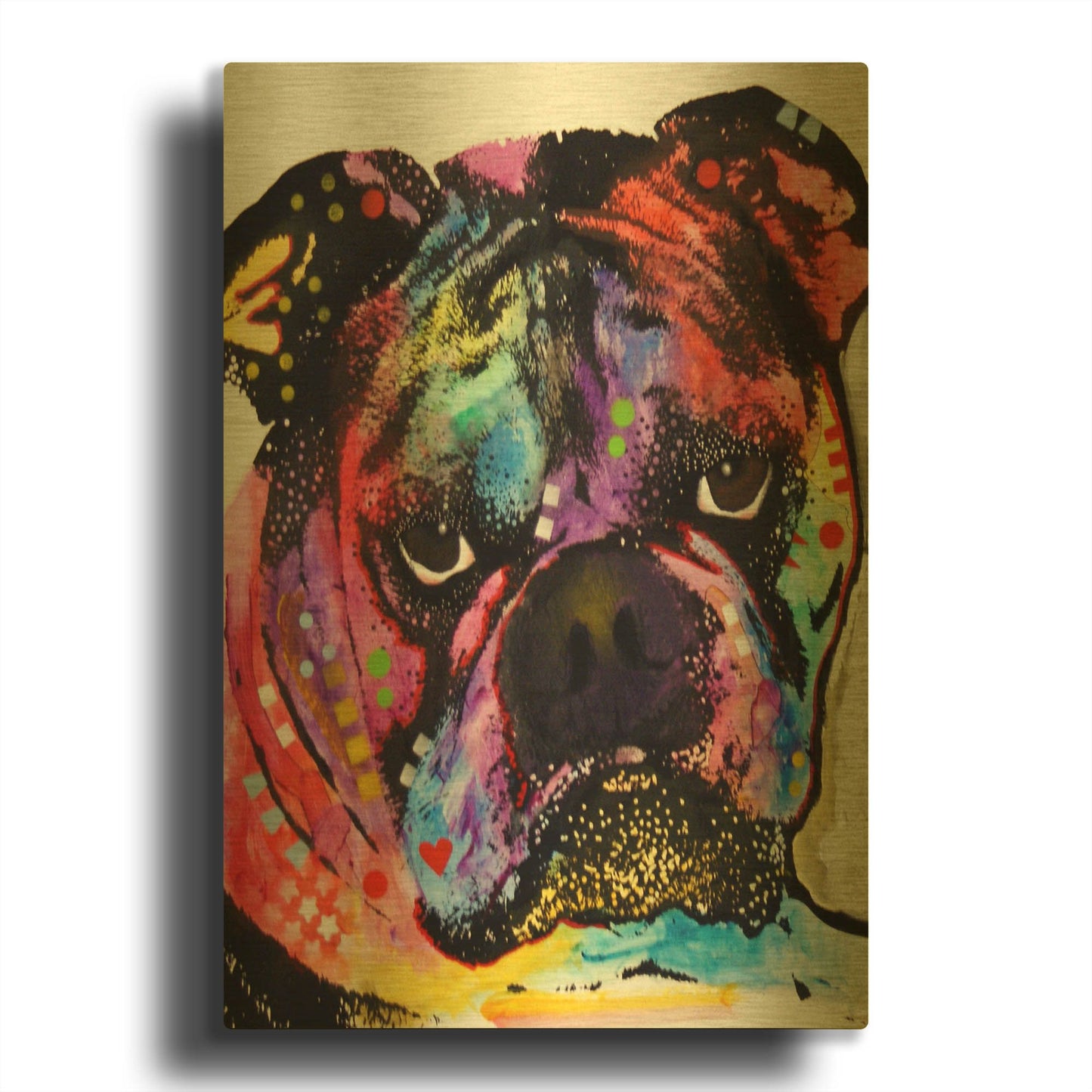 'Bulldog' By Dean Russo Gold Metal Wall Art