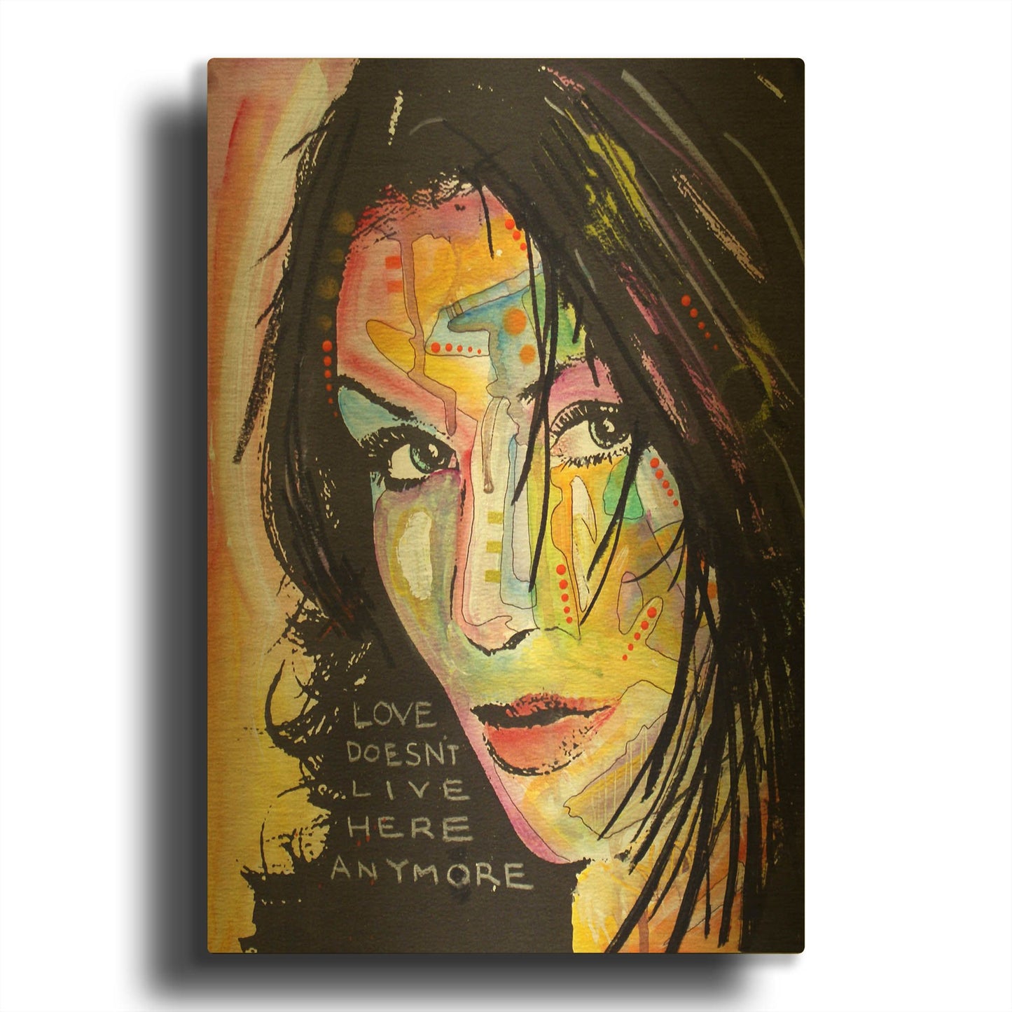 'Love Doesn' By Dean Russo Gold Metal Wall Art