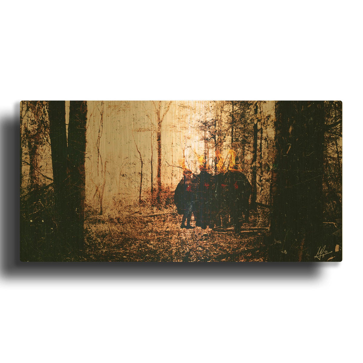 'People Are Dying' By Mario Sanchez Nevado Gold Metal Wall Art