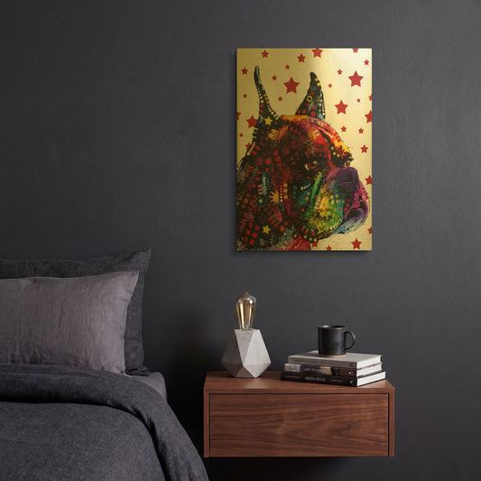 'Profile Boxer 2' By Dean Russo Gold Metal Wall Art