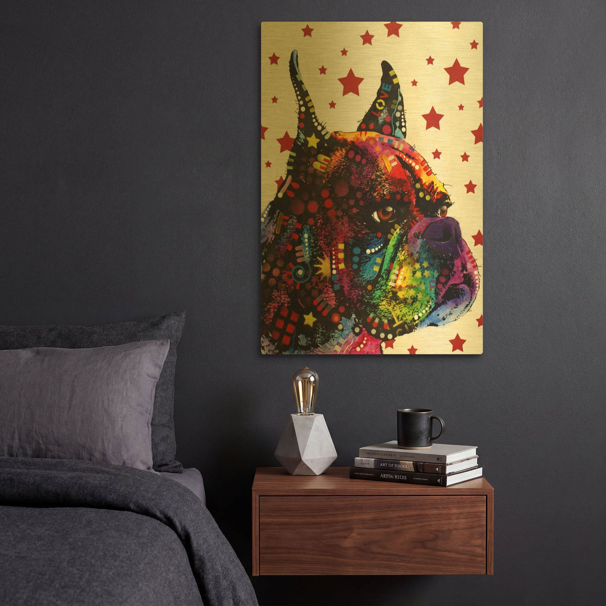 'Profile Boxer 2' By Dean Russo Gold Metal Wall Art