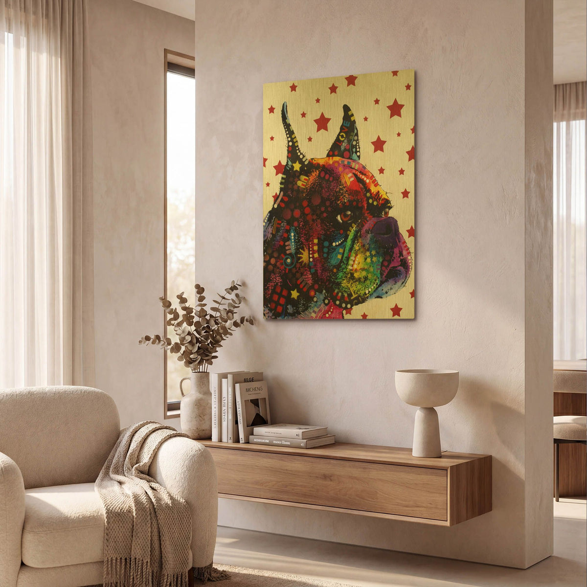 'Profile Boxer 2' By Dean Russo Gold Metal Wall Art