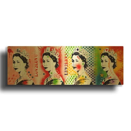 'QE 4' By Dean Russo Gold Metal Wall Art