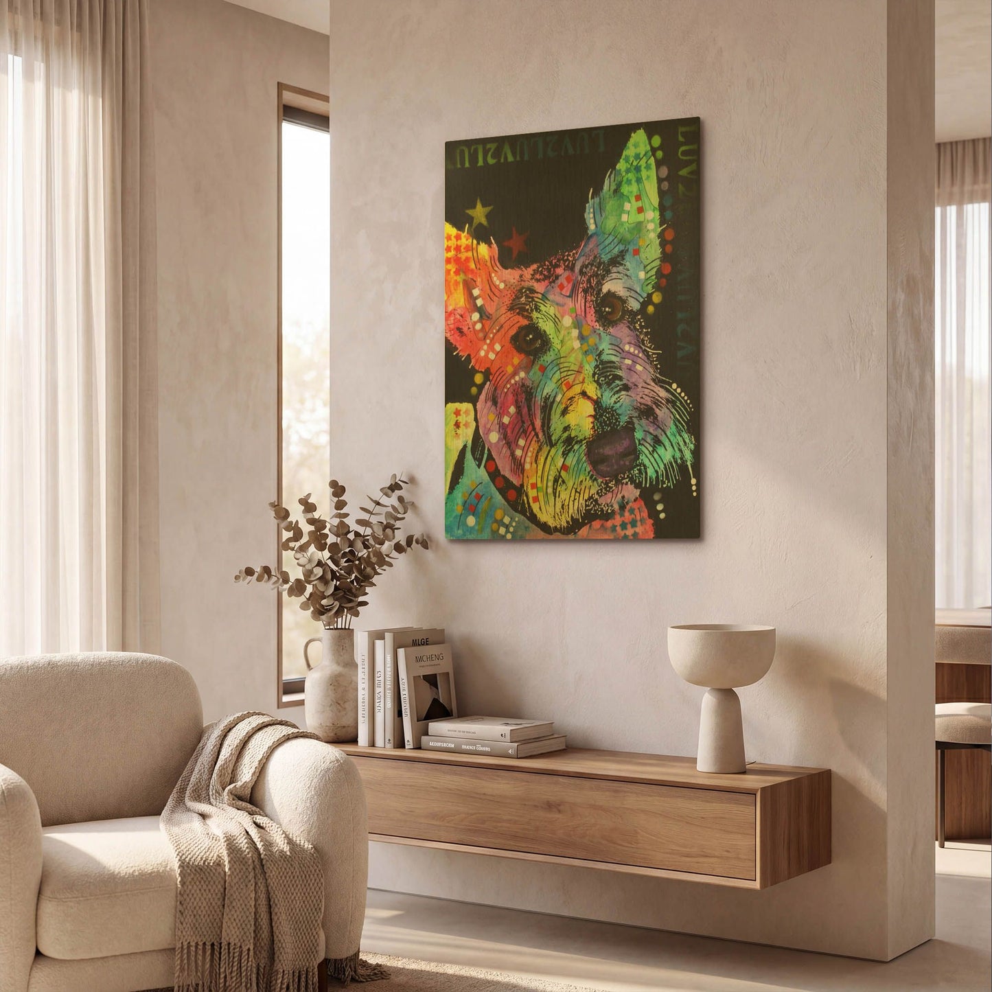 'Scottish Terrier' By Dean Russo Gold Metal Wall Art