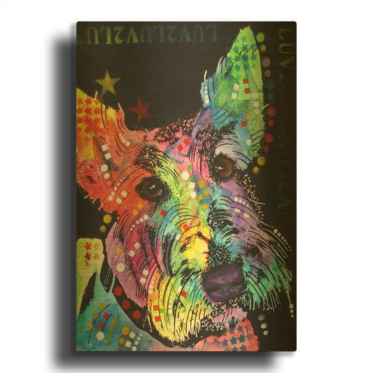'Scottish Terrier' By Dean Russo Gold Metal Wall Art