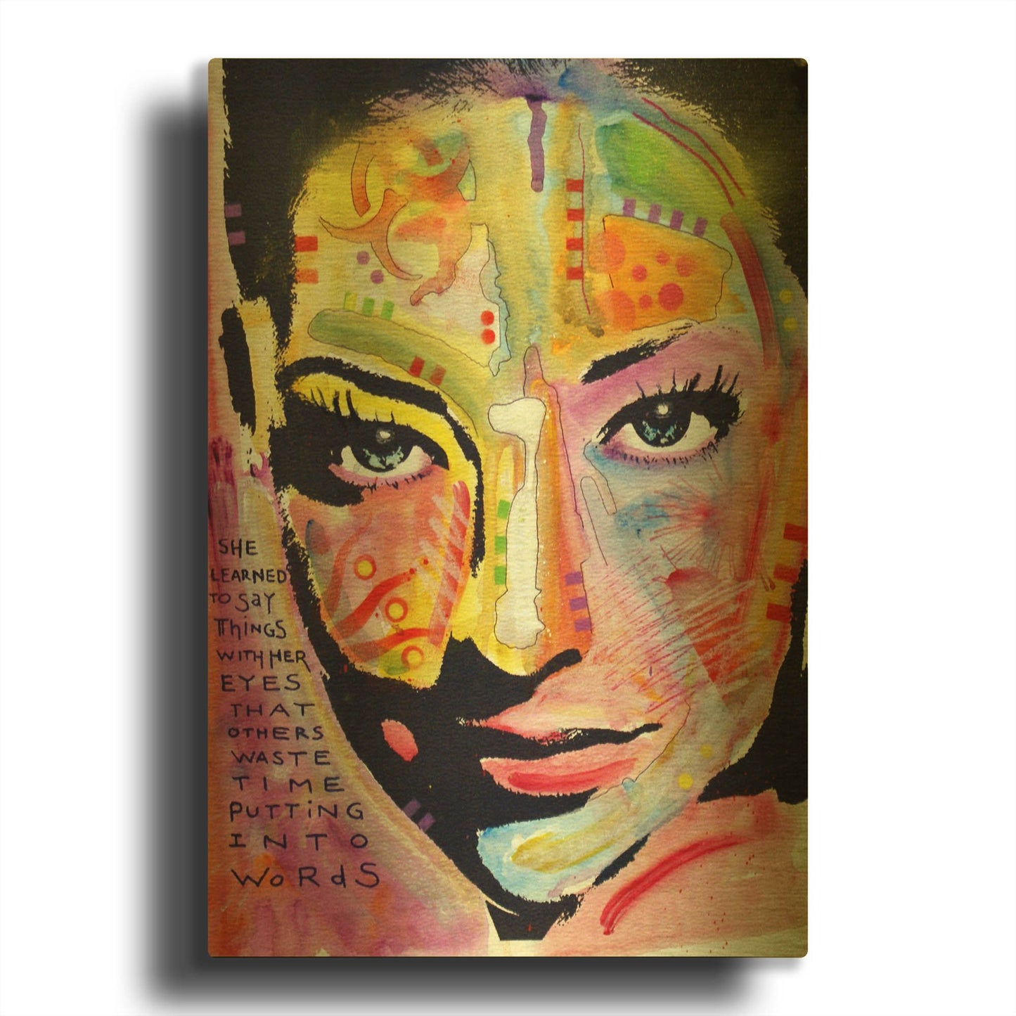 'She Learned To Say' By Dean Russo Gold Metal Wall Art