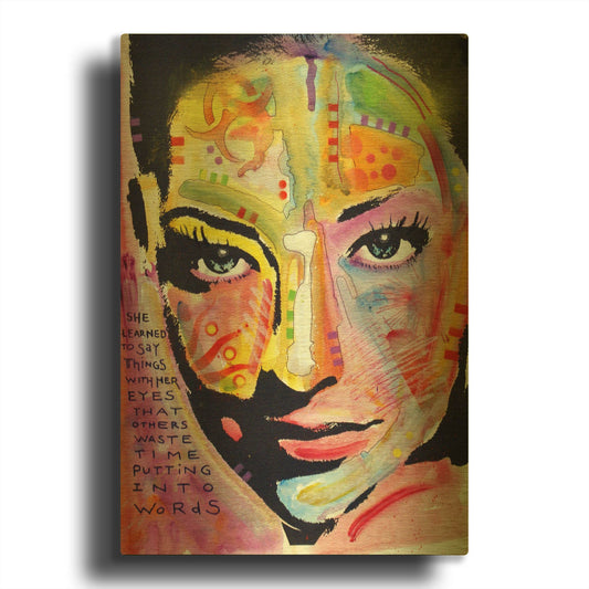 'She Learned To Say' By Dean Russo Gold Metal Wall Art