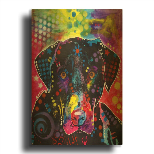 'The Labrador' By Dean Russo Gold Metal Wall Art