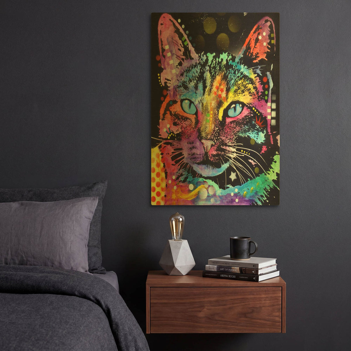 'Thoughtful Cat' By Dean Russo Gold Metal Wall Art