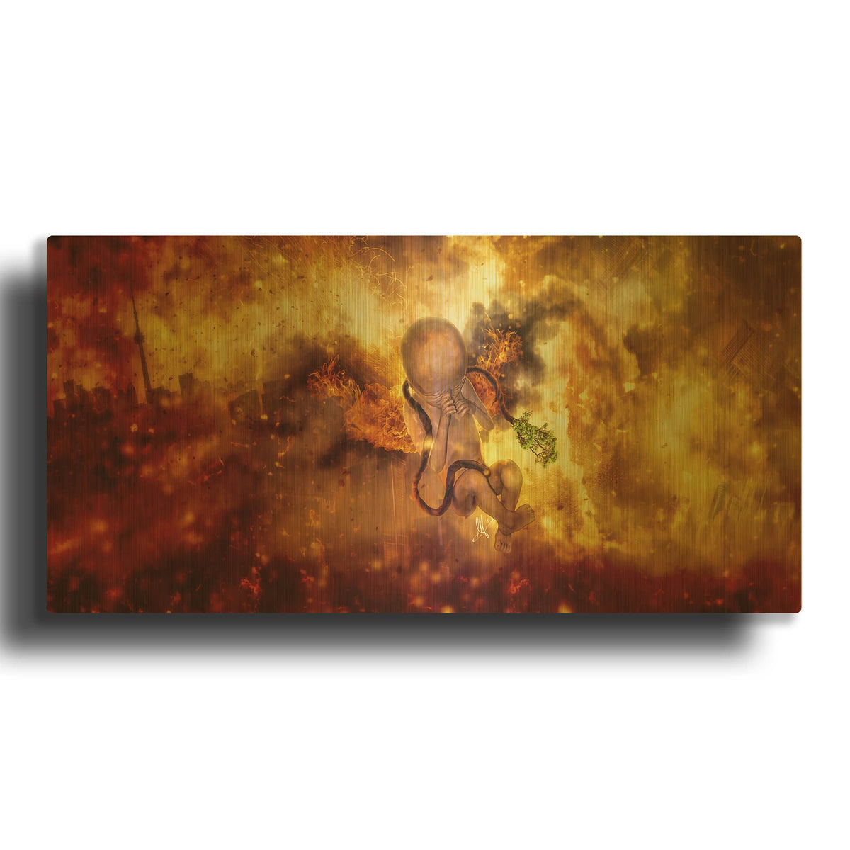 'Through Ashes Rise II' By Mario Sanchez Nevado Gold Metal Wall Art