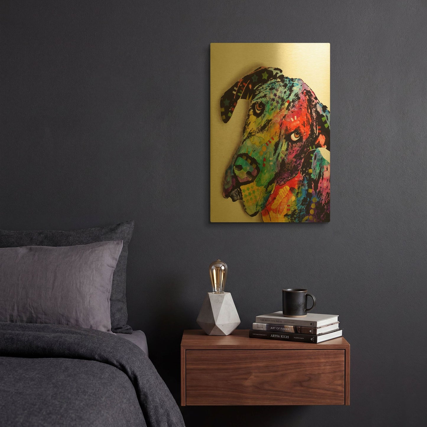 'Tilted Dane' By Dean Russo Gold Metal Wall Art