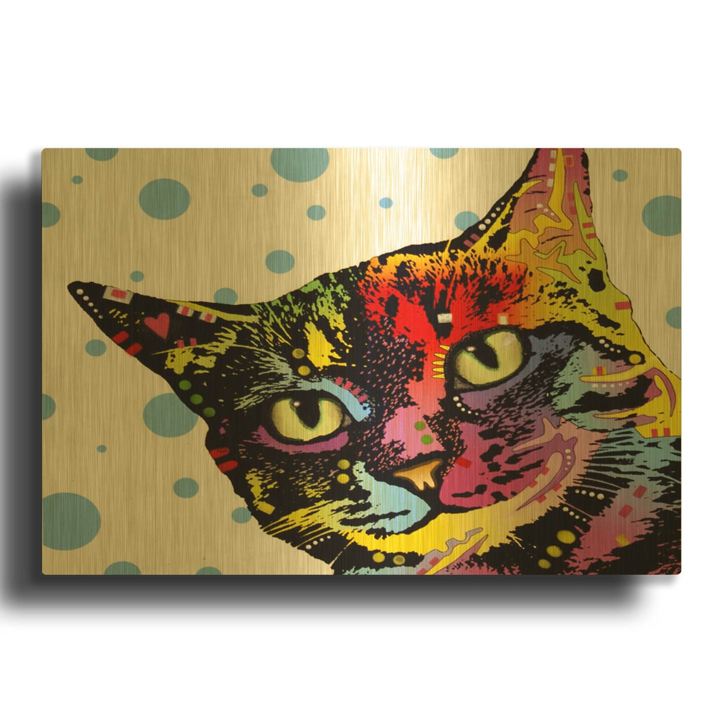 'The Pop Cat' By Dean Russo Gold Metal Wall Art