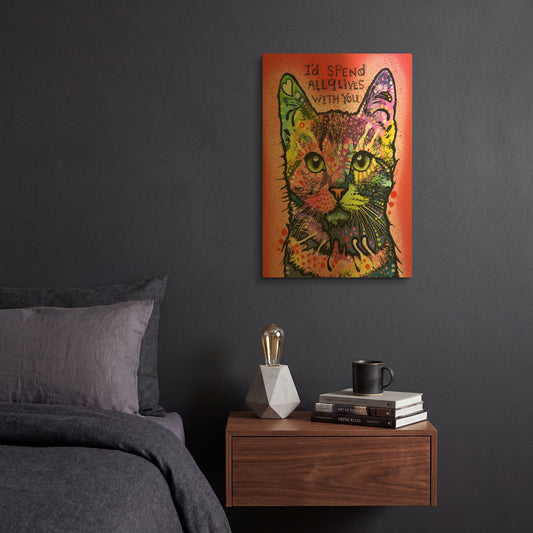 '9 Lives' By Dean Russo Gold Metal Wall Art